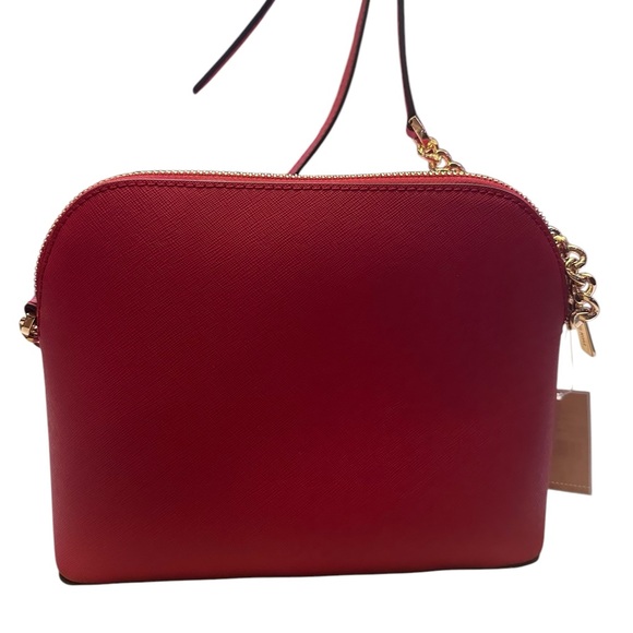 NWT Michael Kors Jet Set Travel Bright Red Leather Bag - Picture 8 of 16